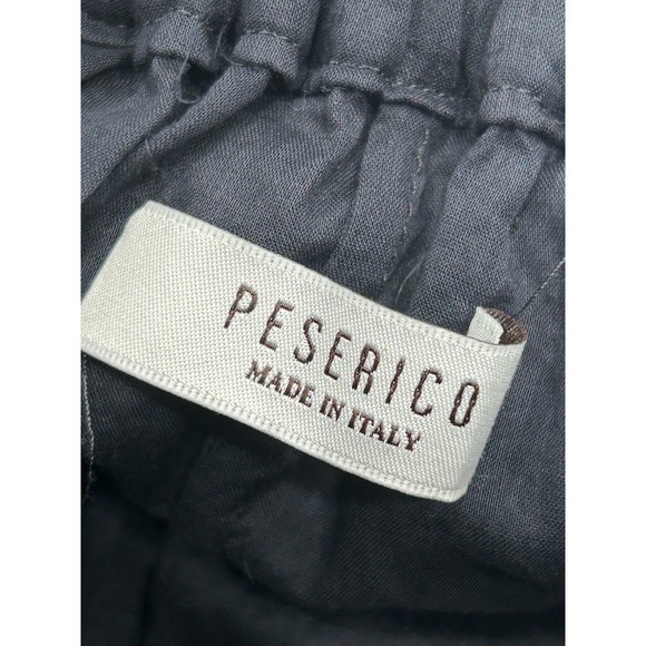 Peserico Midi Wrap Skirt Womens 0 Blue Cotton Flowy Summer Boho Pleated Italy - Picture 7 of 11